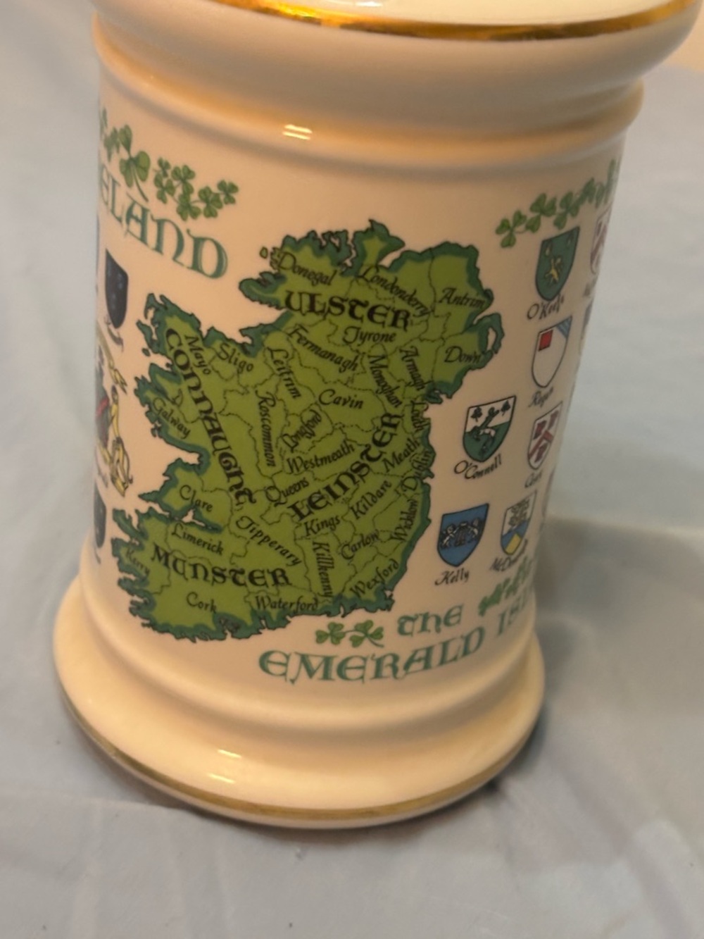 Ireland Map Ceramic decanter